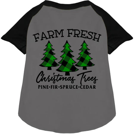 Farm Fresh Christmas Trees Pet Raglan Shirt - Screen Print