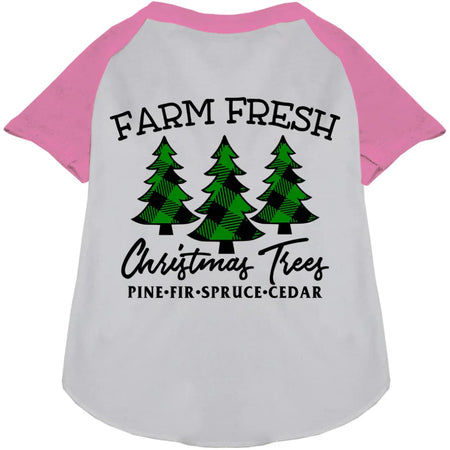 Farm Fresh Christmas Trees Pet Raglan Shirt - Screen Print