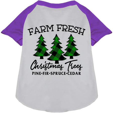 Farm Fresh Christmas Trees Pet Raglan Shirt - Screen Print