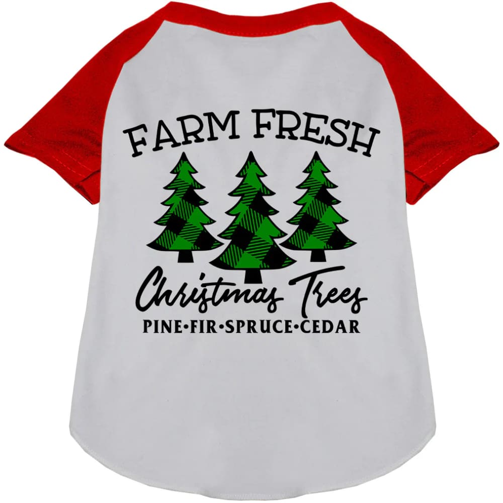 Farm Fresh Christmas Trees Pet Raglan Shirt - Screen Print