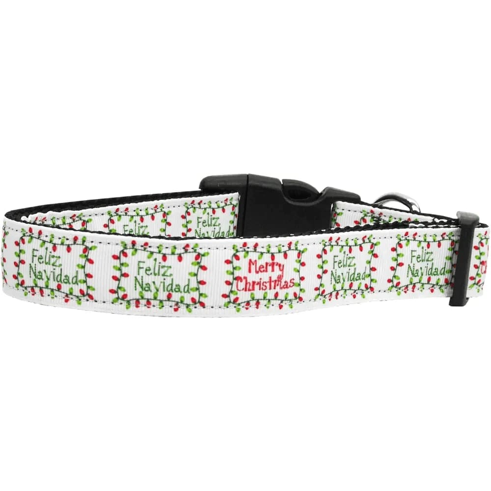 Feliz Navidad Nylon Dog Collars and Leashes - Christmas