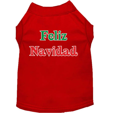 Feliz Navidad Screen Print Pet Shirts - Screen Print Shirts