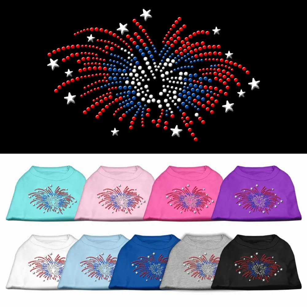 Fireworks Rhinestone Dog Shirt - Rhinestone Pet Shirts