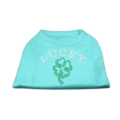 Four Leaf Clover Outline Rhinestone Pet Shirt - Rhinestone