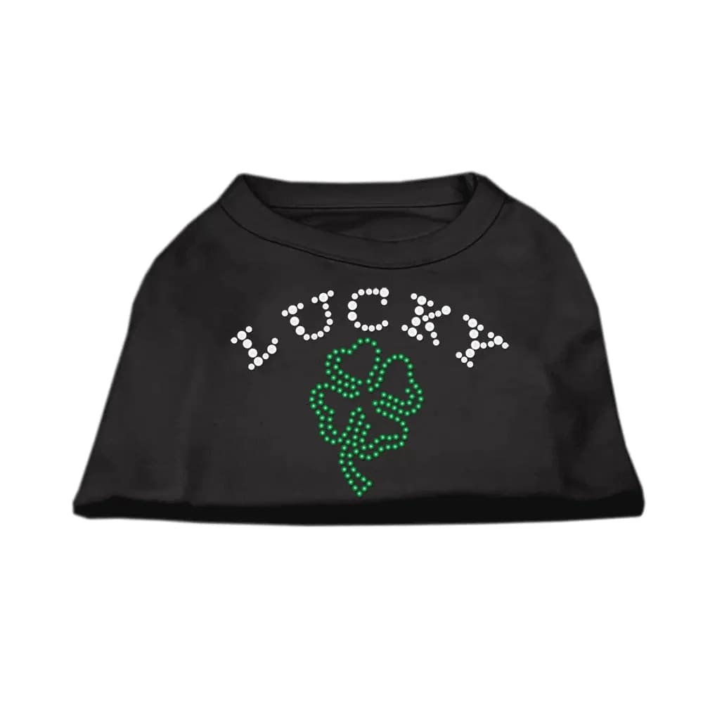 Four Leaf Clover Outline Rhinestone Pet Shirt - Rhinestone