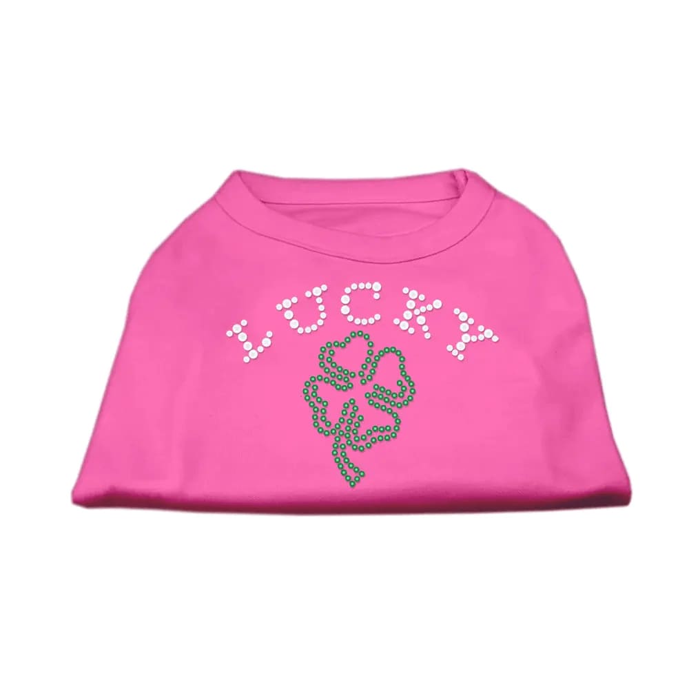 Four Leaf Clover Outline Rhinestone Pet Shirt - Rhinestone