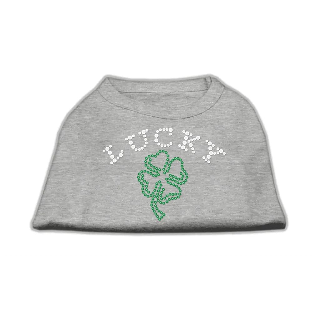 Four Leaf Clover Outline Rhinestone Pet Shirt - Rhinestone