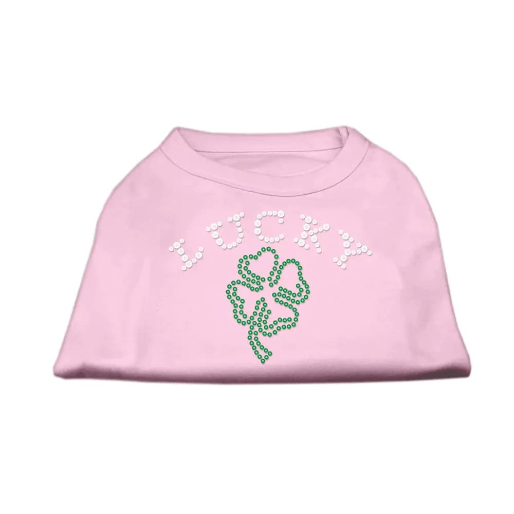 Four Leaf Clover Outline Rhinestone Pet Shirt - Rhinestone