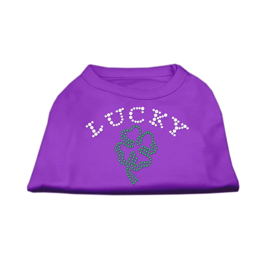 Four Leaf Clover Outline Rhinestone Pet Shirt - Rhinestone