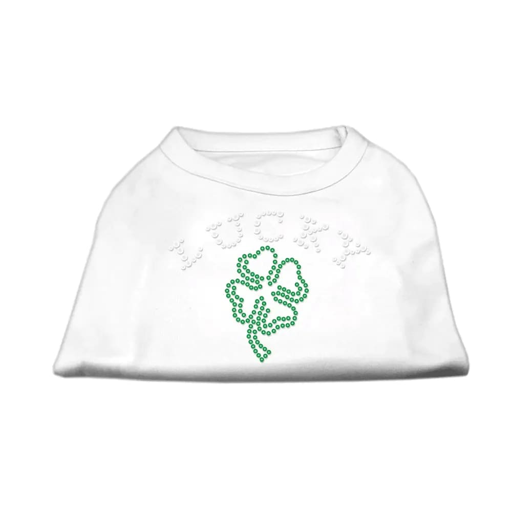 Four Leaf Clover Outline Rhinestone Pet Shirt - Rhinestone