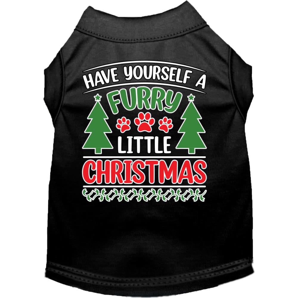 Furry Little Christmas Screen Print Pet Shirt - Screen