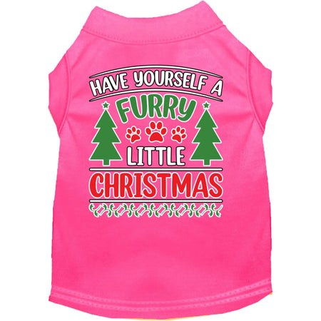 Furry Little Christmas Screen Print Pet Shirt - Screen