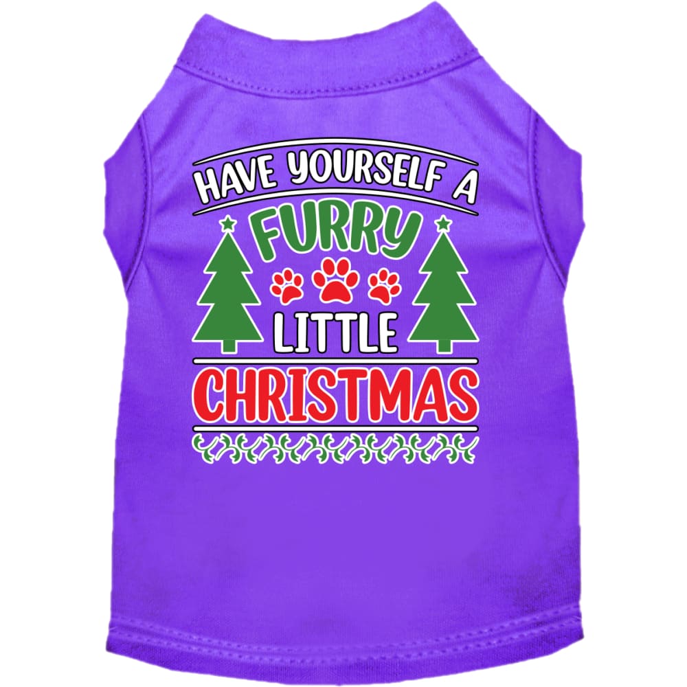 Furry Little Christmas Screen Print Pet Shirt - Screen