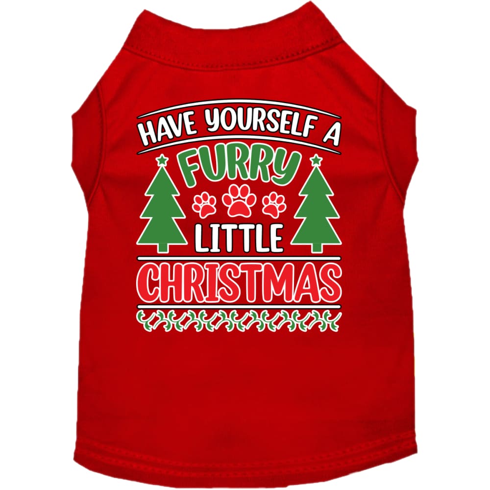 Furry Little Christmas Screen Print Pet Shirt - Screen