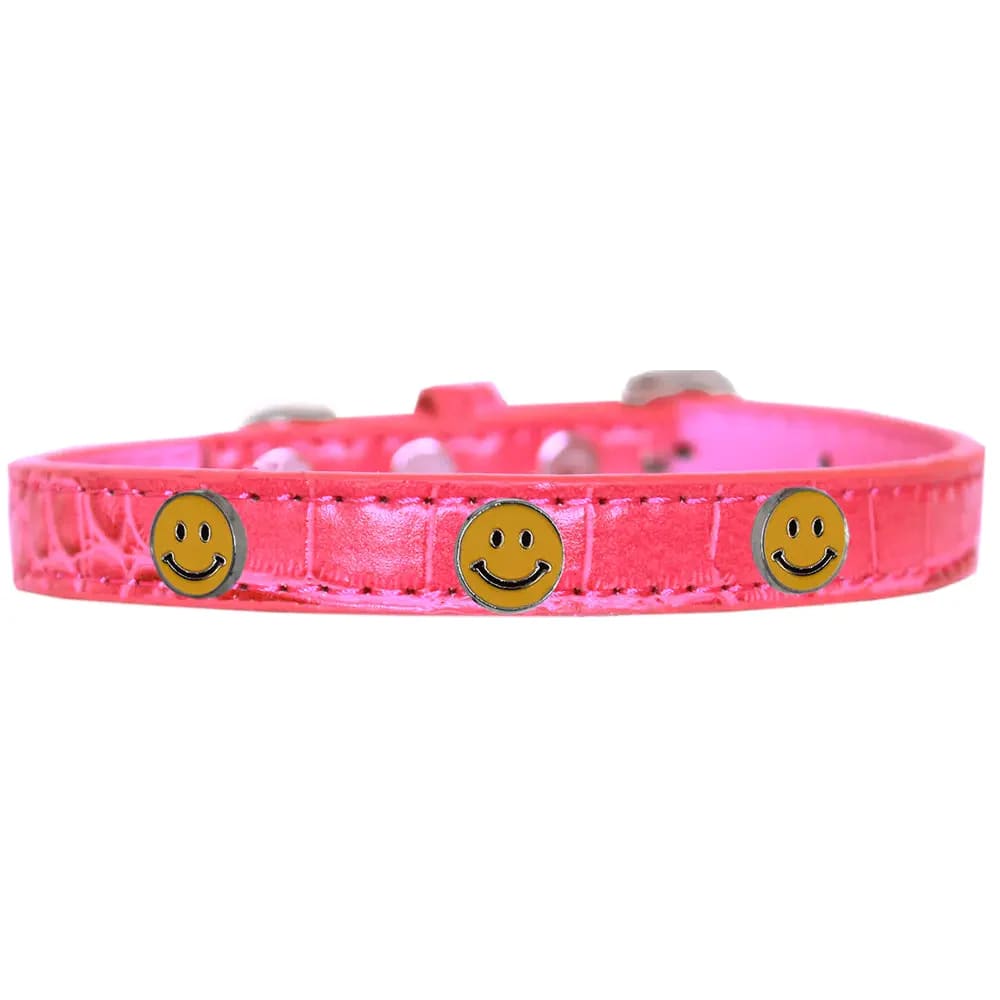 Happy Face Widget Croc Dog Collar - Dog Collars - Designer