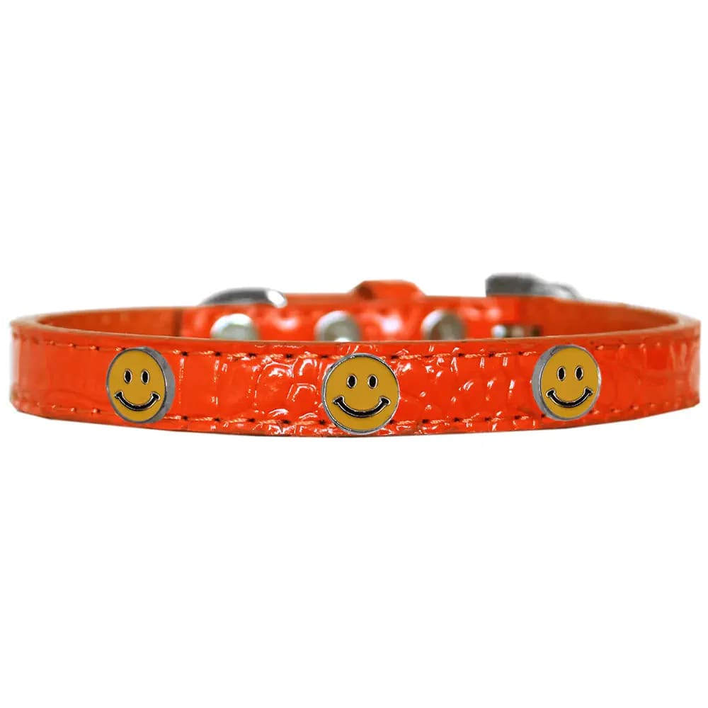 Happy Face Widget Croc Dog Collar - Dog Collars - Designer