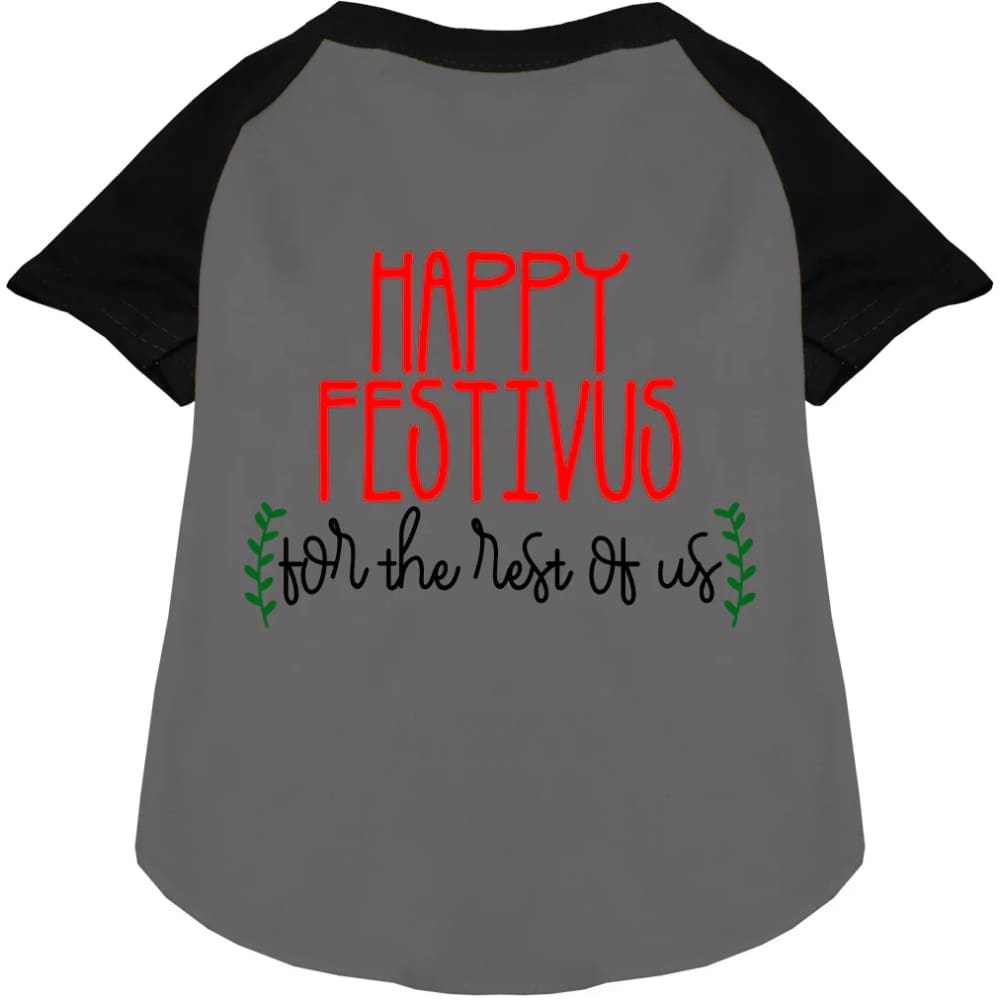 Happy Festivus Pet Raglan Shirt - Screen Print Shirts