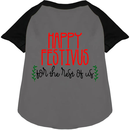 Happy Festivus Pet Raglan Shirt - Screen Print Shirts