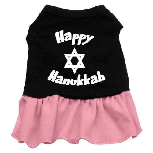 Happy Hanukkah Screen Print Pet Dress - Hanukkah Dress