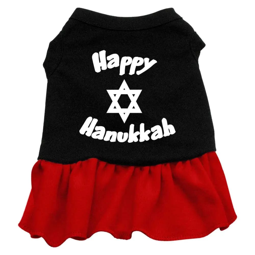 Happy Hanukkah Screen Print Pet Dress - Hanukkah Dress