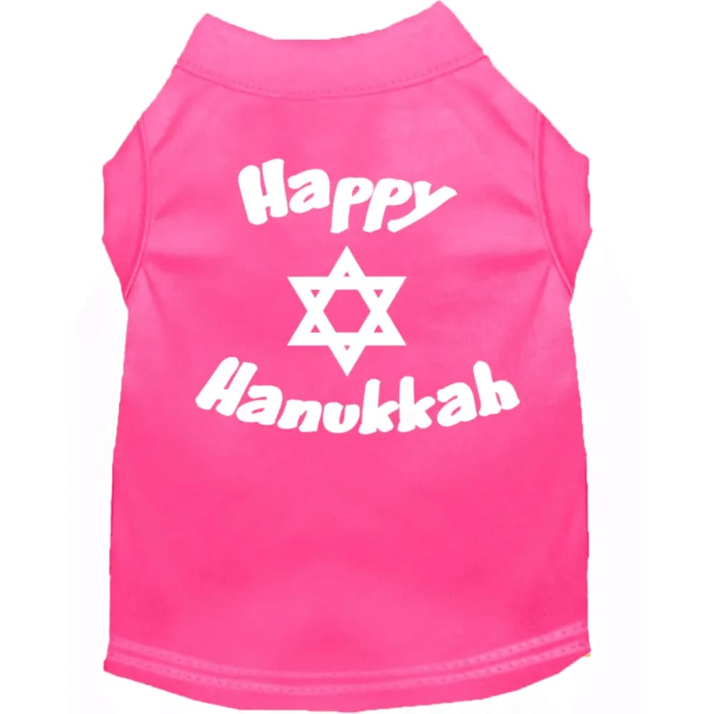 Happy Hanukkah Screen Print Pet Shirt - Hanukkah Shirt