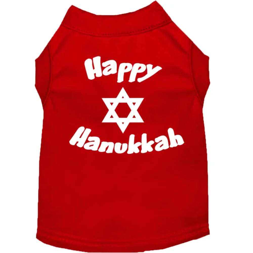 Happy Hanukkah Screen Print Pet Shirt - Hanukkah Shirt