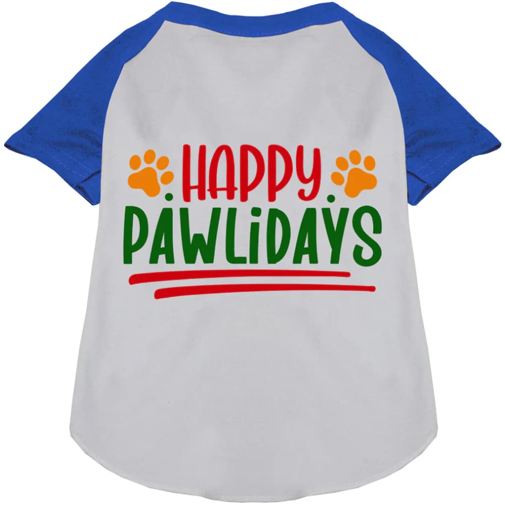 Happy Pawlidays Pet Raglan Shirt - Screen Print Shirts