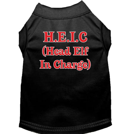 Head Elf In Charge Screen Print Pet Shirt - Screen Print