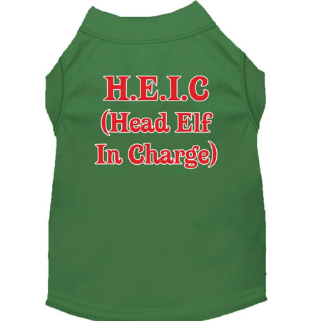 Head Elf In Charge Screen Print Pet Shirt - Screen Print