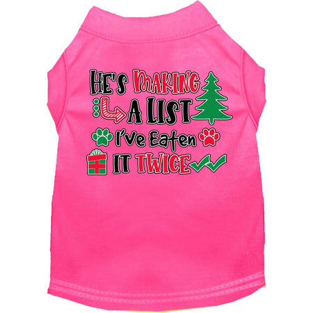 He’s Making a List... Screen Print Pet Shirt - Screen