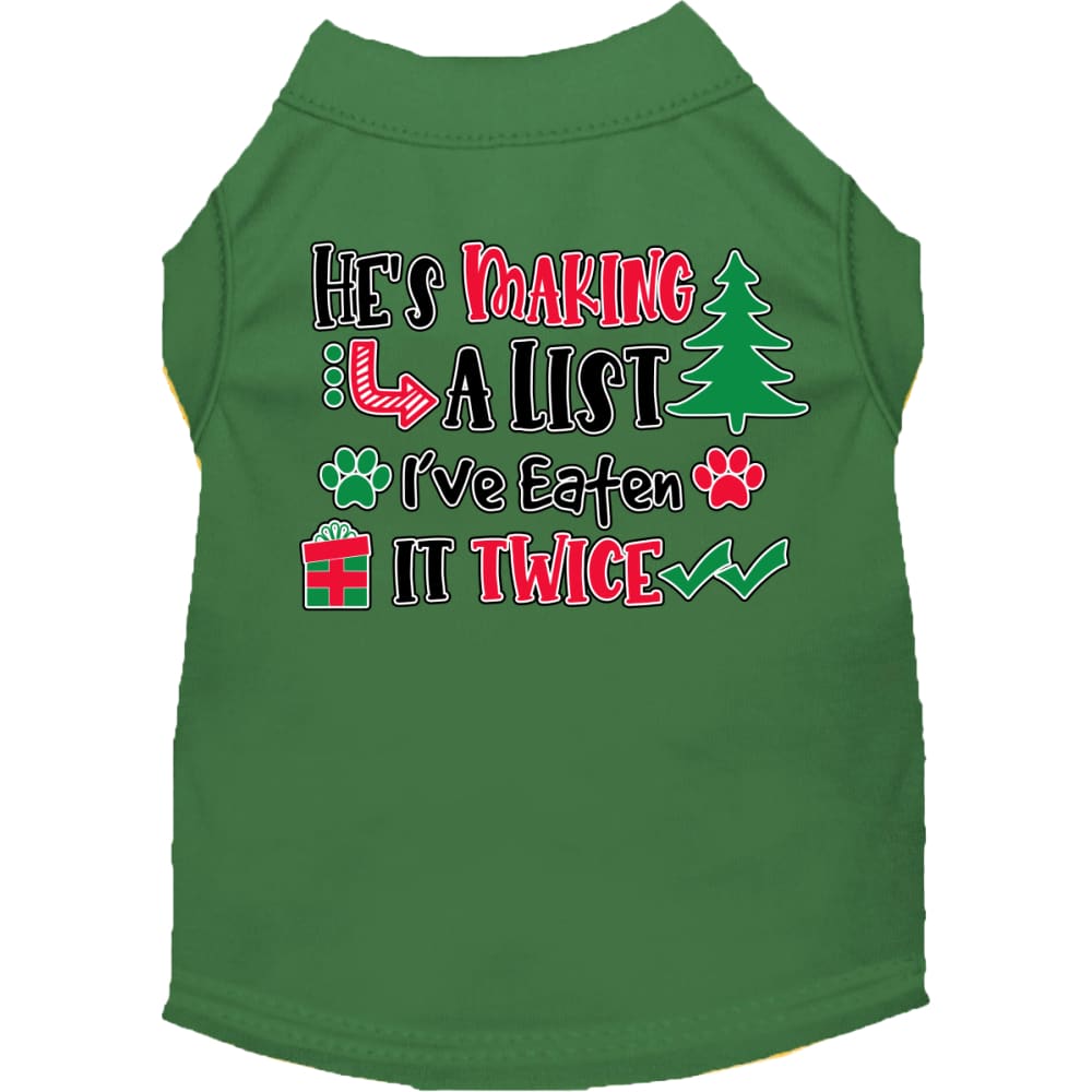 He’s Making a List... Screen Print Pet Shirt - Screen