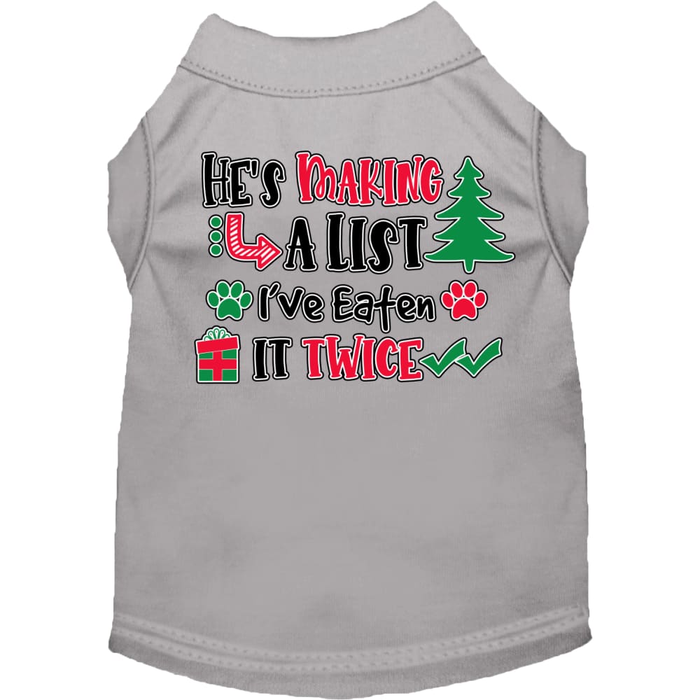 He’s Making a List... Screen Print Pet Shirt - Screen