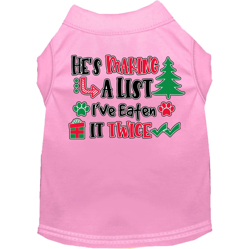 He’s Making a List... Screen Print Pet Shirt - Screen