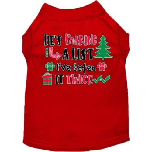 He’s Making a List... Screen Print Pet Shirt - Screen