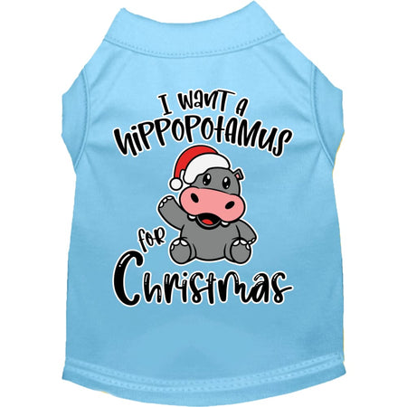 Hippo for Christmas Screen Print Pet Shirt - Screen Print