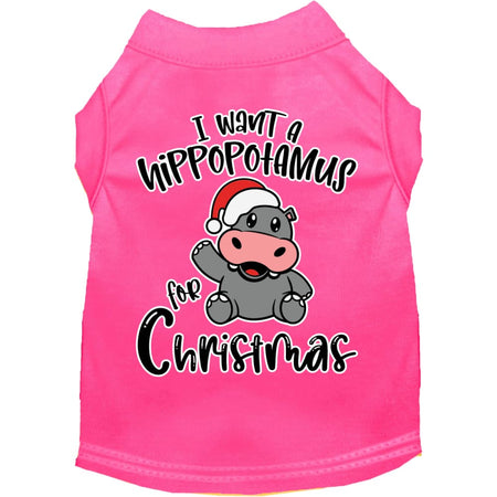 Hippo for Christmas Screen Print Pet Shirt - Screen Print