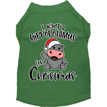 Hippo for Christmas Screen Print Pet Shirt - Screen Print