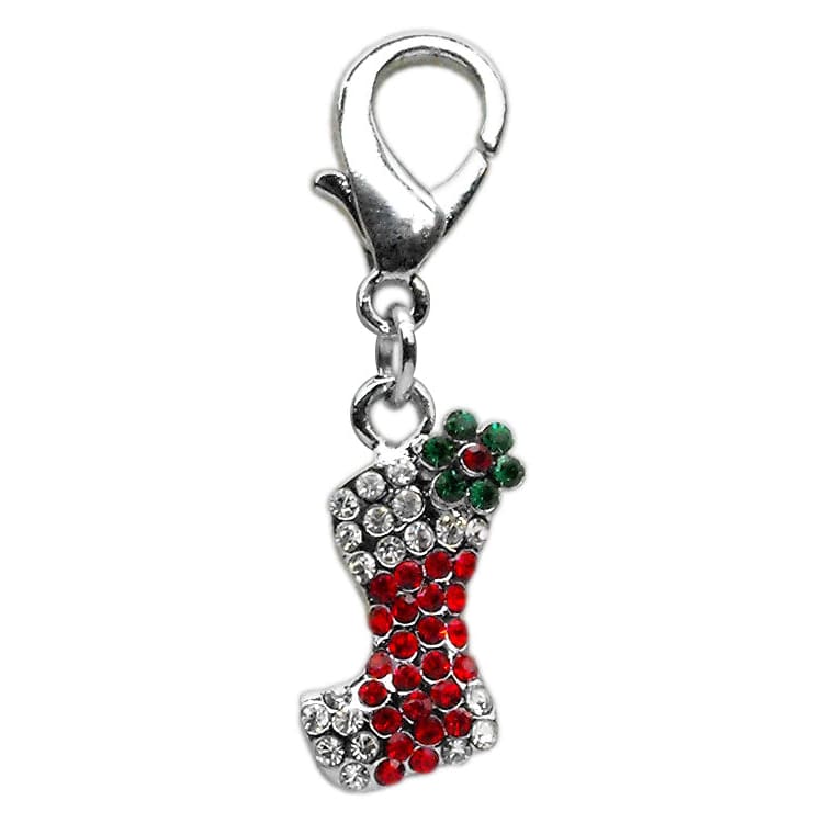 Holiday Rhinestone Lobster Claw Pet Collar Charms - Pet