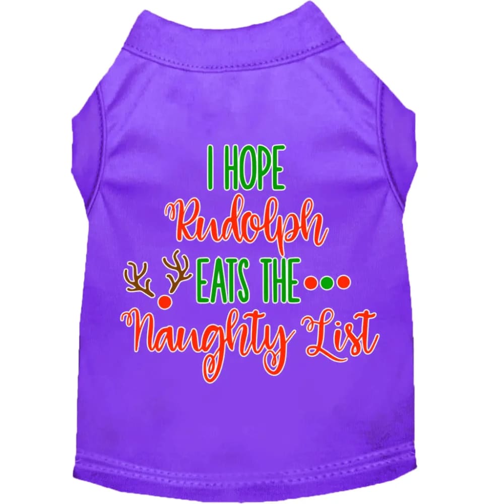 Hope Rudolph Eats Naughty List Screen Print Pet Shirt