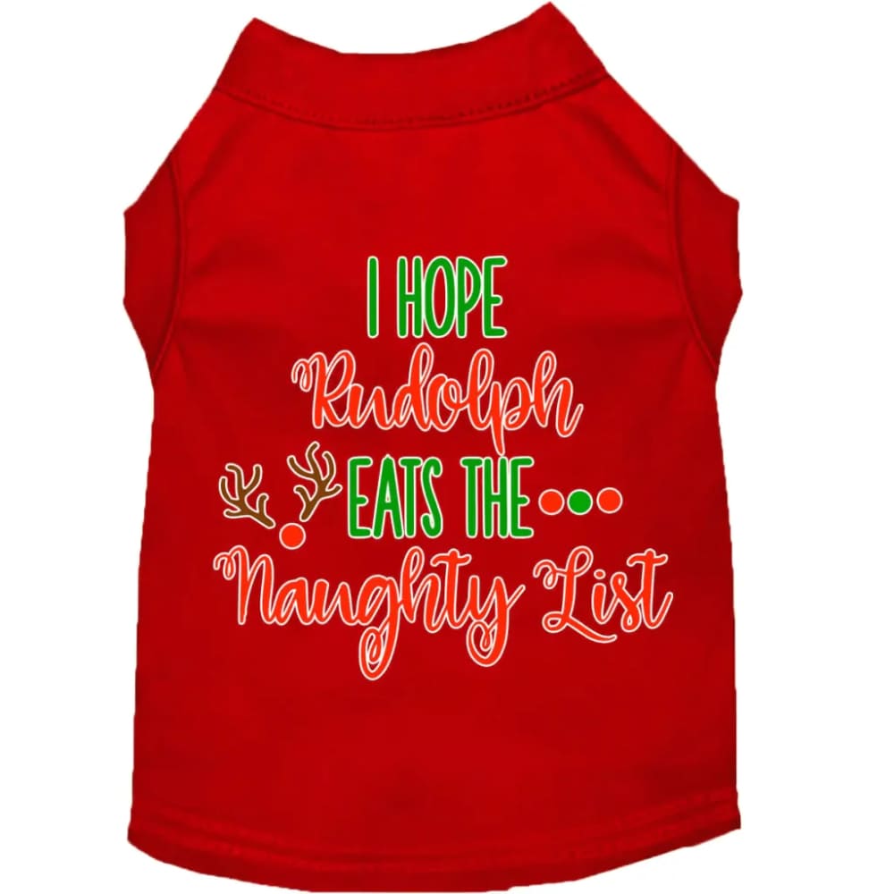 Hope Rudolph Eats Naughty List Screen Print Pet Shirt