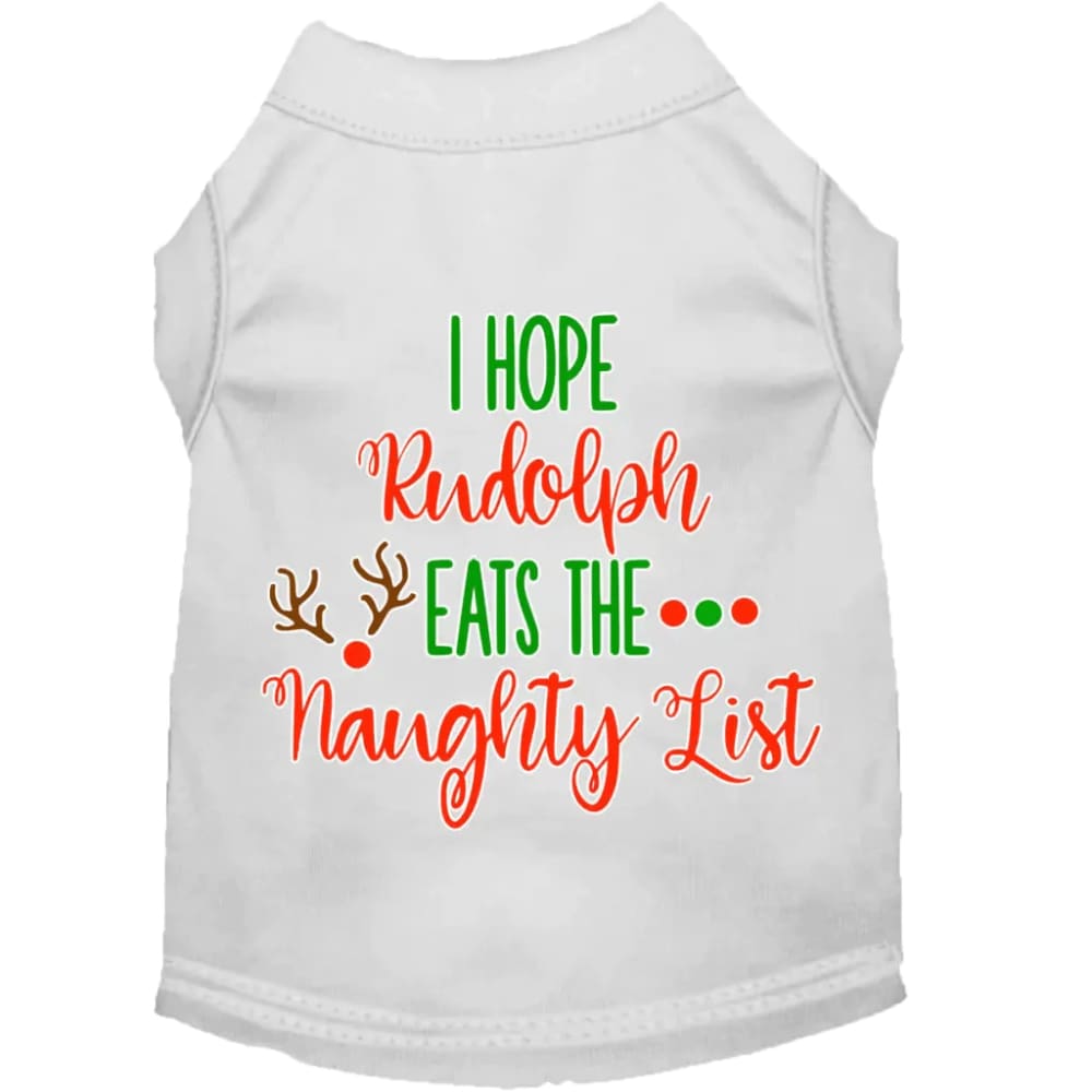 Hope Rudolph Eats Naughty List Screen Print Pet Shirt