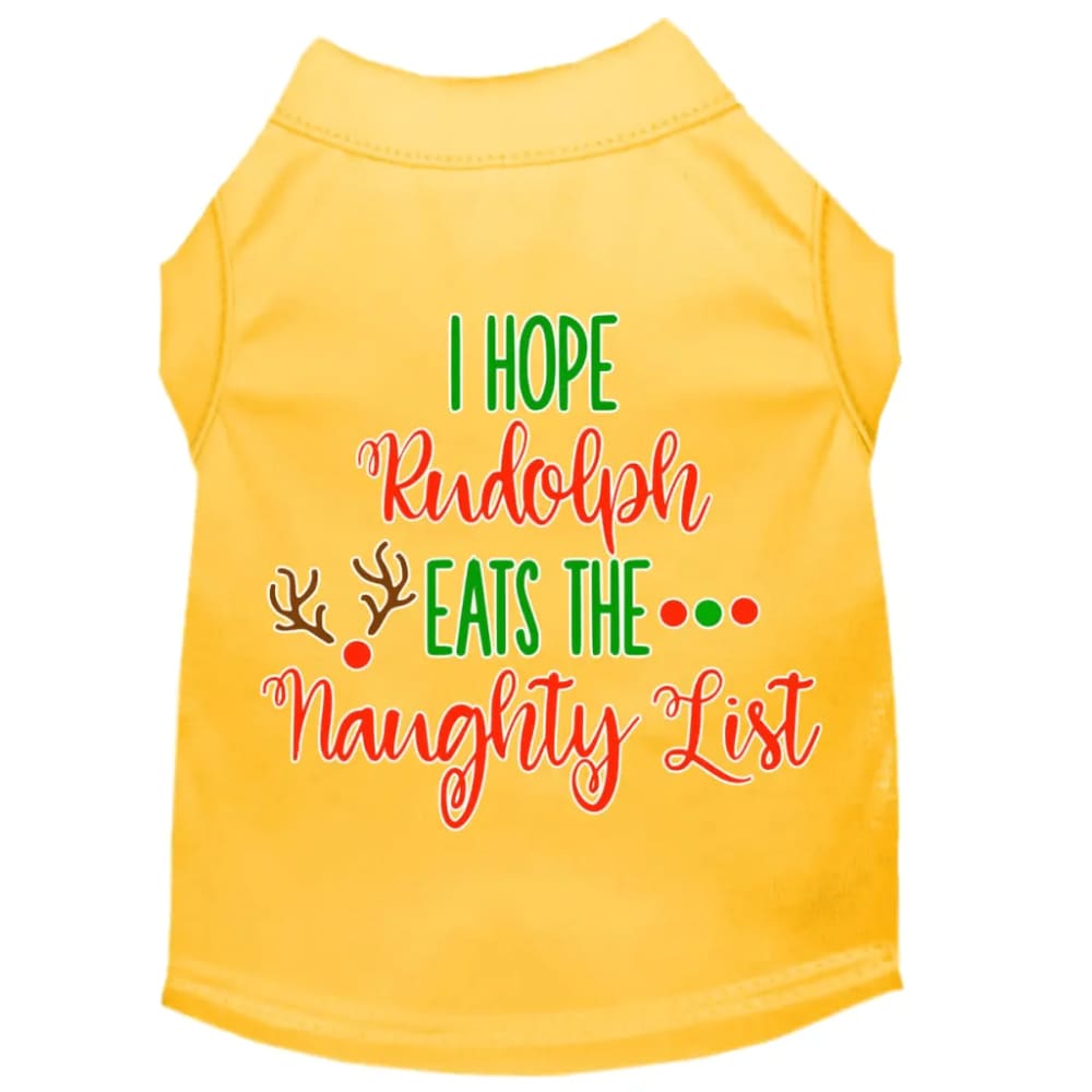 Hope Rudolph Eats Naughty List Screen Print Pet Shirt