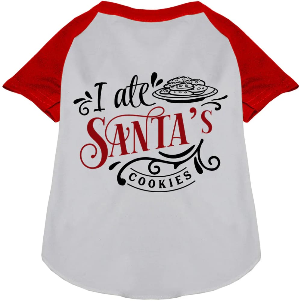 I Ate Santa’s Cookies Pet Raglan Shirt - Screen Print Shirts