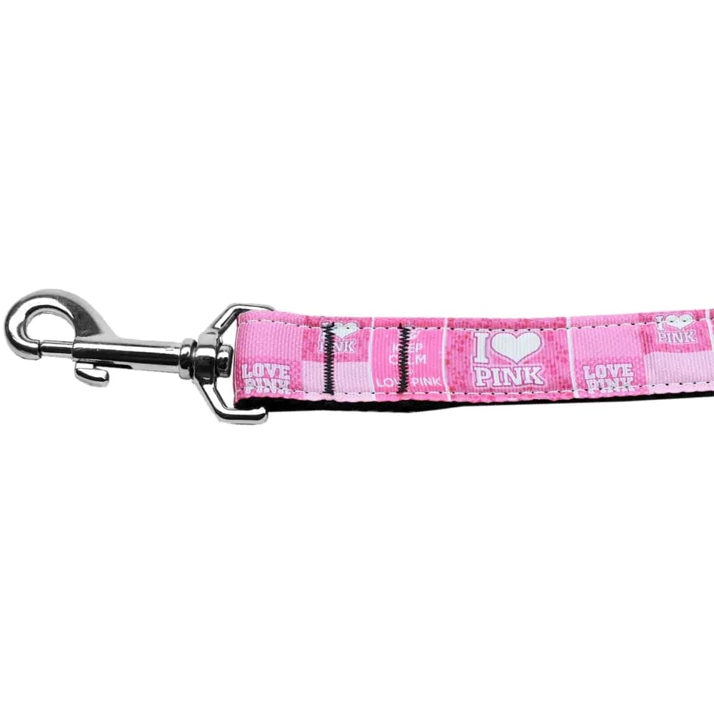 I Heart Pink Nylon Dog Collar & Leash - Dog Collars - Nylon