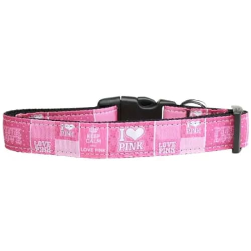 I Heart Pink Nylon Dog Collar & Leash - Dog Collars - Nylon