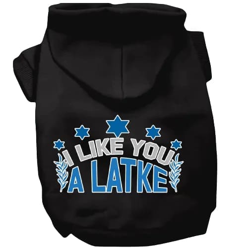 I Like You a Latke Hanukkah Pet Hoodie - Hanukkah Hoodie