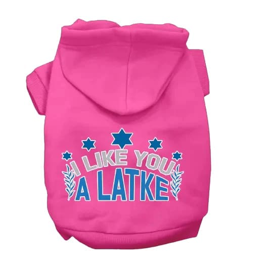 I Like You a Latke Hanukkah Pet Hoodie - Hanukkah Hoodie