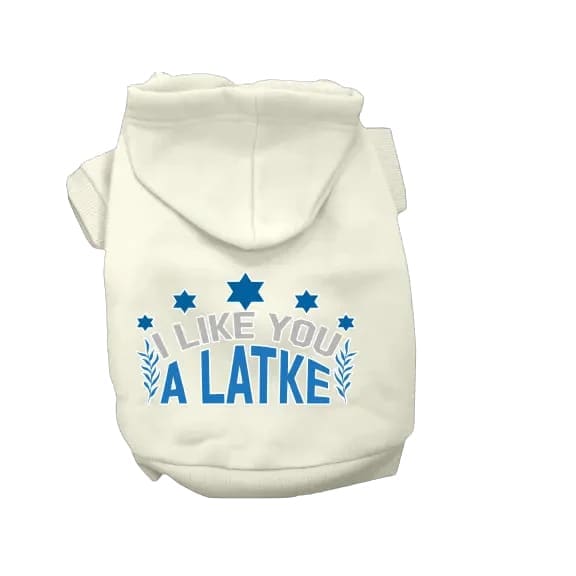 I Like You a Latke Hanukkah Pet Hoodie - Hanukkah Hoodie