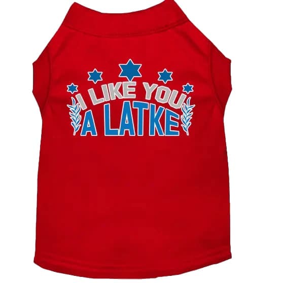 I Like You a Latke Hanukkah Pet Shirt - Hanukkah Shirt