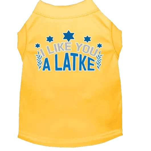 I Like You a Latke Hanukkah Pet Shirt - Hanukkah Shirt